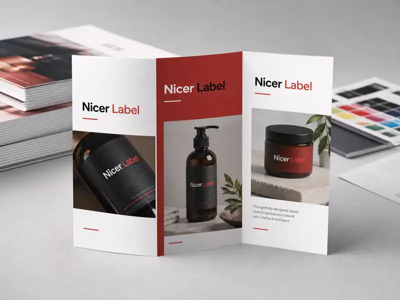 Custom tri-fold brochures by Nicer Label