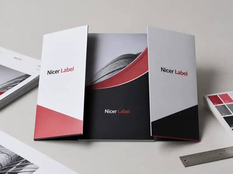 Custom gate-fold brochures by Nicer Label