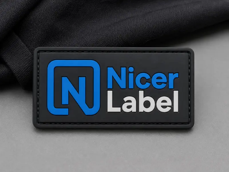 Custom 2D PVC rubber label for clothing