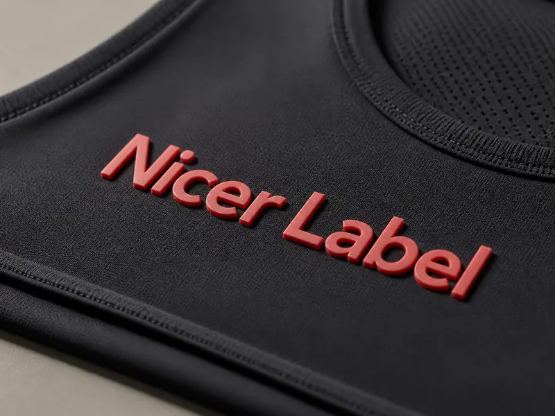 3D silicone heat transfer label on sportswear fabric