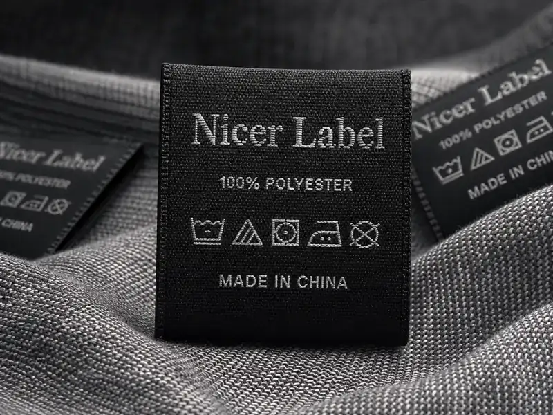 Metallic thread custom woven labels by Nicer Label
