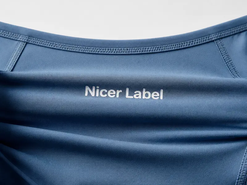 Stretchable matte heat transfer label on activewear fabric