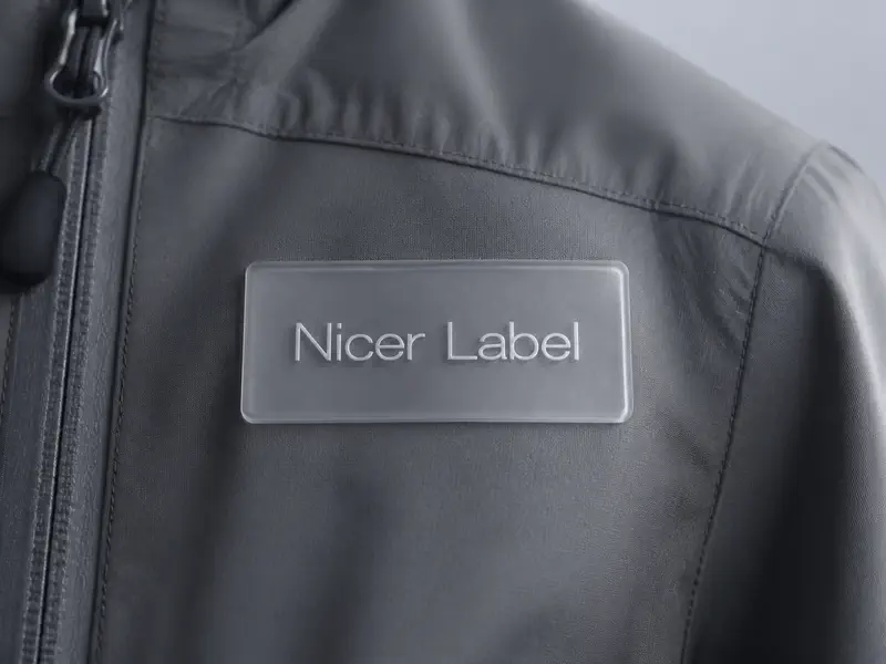 Transparent TPU label on technical clothing