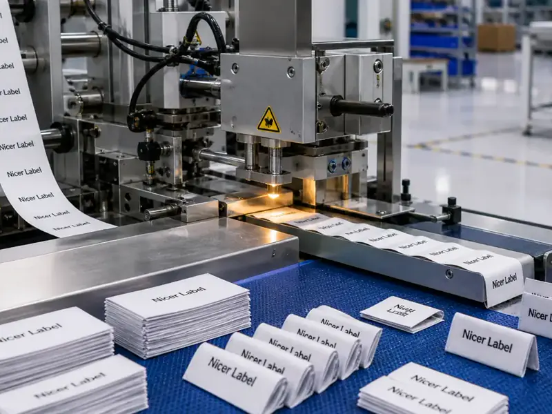 Woven Label Ultrasonic Cutting and Folding Ultrasonic cutting and folding machine for woven labels